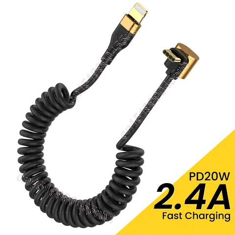 PD20W пружинный Выдвижной USB C зарядный кабель подходит для Apple с одним локовым кабелем для передачи данных подходит для iPhone зарядный кабель