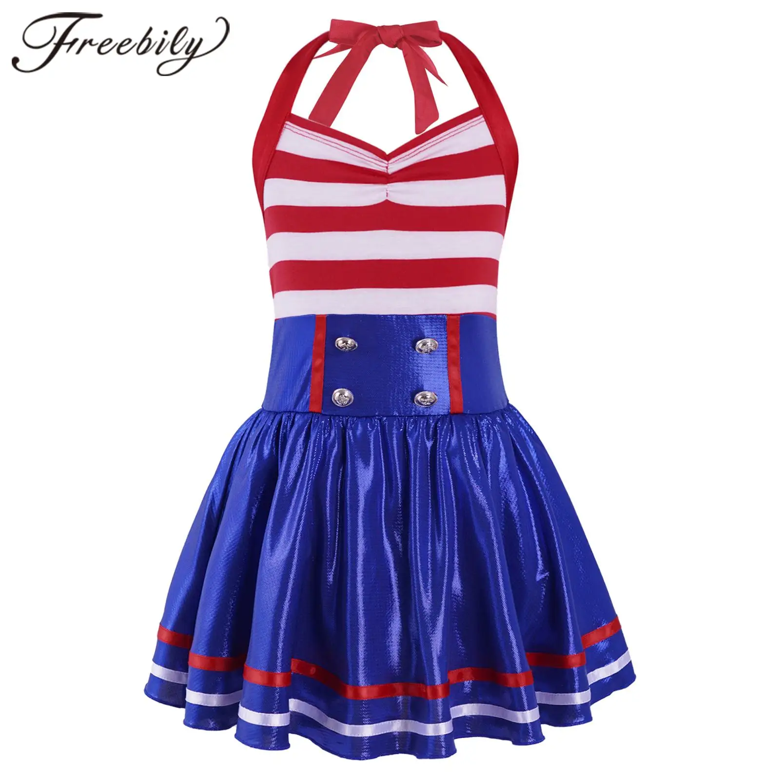 Kids Girls Halloween Costume Navy Cosplay Dress Sleeveless Halter Neck Backless Dress Children Stage Performance Dancewear
Kids Girls Halloween Costume Navy Cosplay Dress Sleeveless Halter Neck Backless Dress Children Stage Performance Dancewear