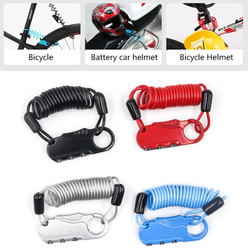 Random Mountain Bike Lock Motorcycle Helmet Cable Lock With 3 Digit Combination Anti-theft Cable Lock Safety Bicycle Accessories
Random Mountain Bike Lock Motorcycle Helmet Cable Lock With 3 Digit Combination Anti-theft Cable Lock Safety Bicycle Accessories