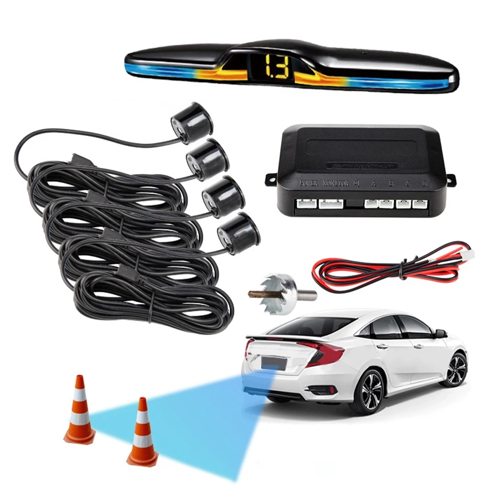 12V Car Reverse Backup Radar System with 4 Parking Sensor LED Display Backlight Detection System 0.25-2 Meter Distance
12V Car Reverse Backup Radar System with 4 Parking Sensor LED Display Backlight Detection System 0.25-2 Meter Distance
