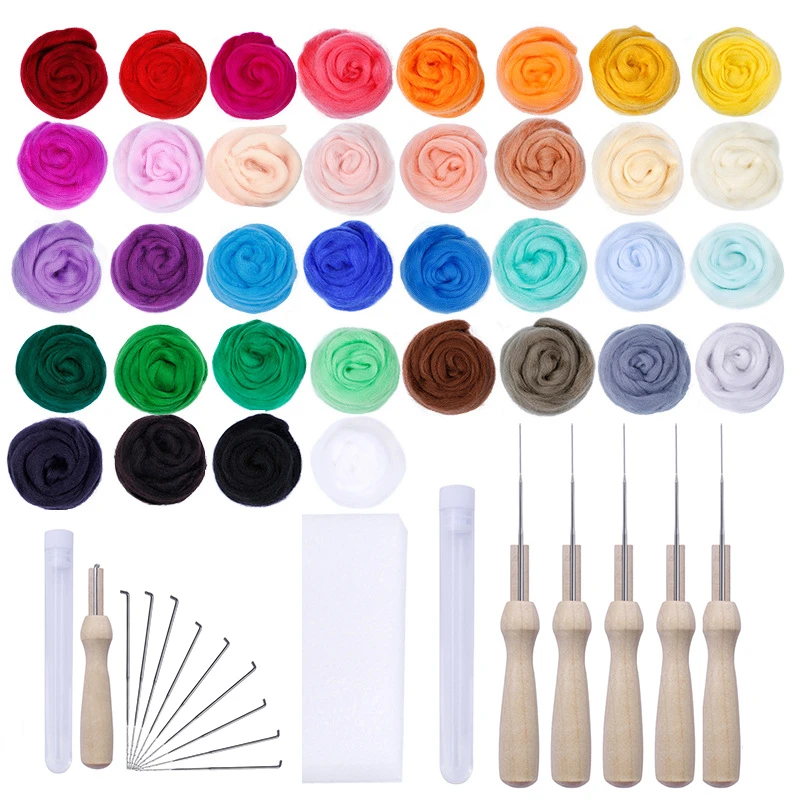36 colors 3g, 5g Needle Felting Kit Wool Felting Tools Handmade Felt Needle Set DIY Pack Felting Fabric Materials Accessories
36 colors 3g, 5g Needle Felting Kit Wool Felting Tools Handmade Felt Needle Set DIY Pack Felting Fabric Materials Accessories