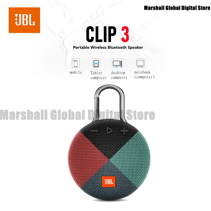 

Original JBL CLIP3 Wireless Bluetooth Speaker Clip 3 Portable Outdoor Sports Speakers IPX7 Waterproof With Hook Hands-free Call