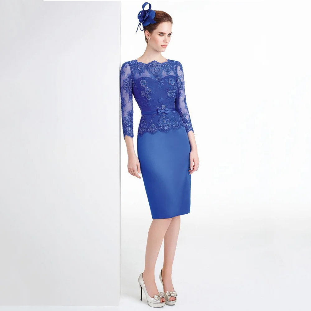 Royal Blue Three-quarter Sleeves Bridal Mother Dress Mermaid Knee Lace Appliques High-end Formal Gowns For Women
Royal Blue Three-quarter Sleeves Bridal Mother Dress Mermaid Knee Lace Appliques High-end Formal Gowns For Women