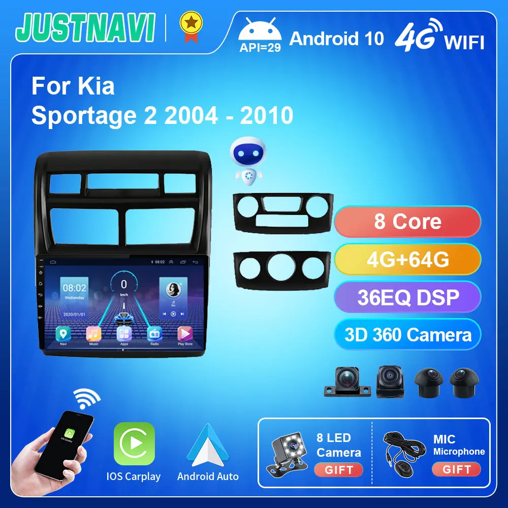 Автомагнитола JUSTNAVI QT5 IPS для Kia Sportage 2 2004-2010, мультимедийный видеоплеер, навигация GPS, Android, 2din, 2 din, dvd
Автомагнитола JUSTNAVI QT5 IPS для Kia Sportage 2 2004-2010, мультимедийный видеоплеер, навигация GPS, Android, 2din, 2 din, dvd