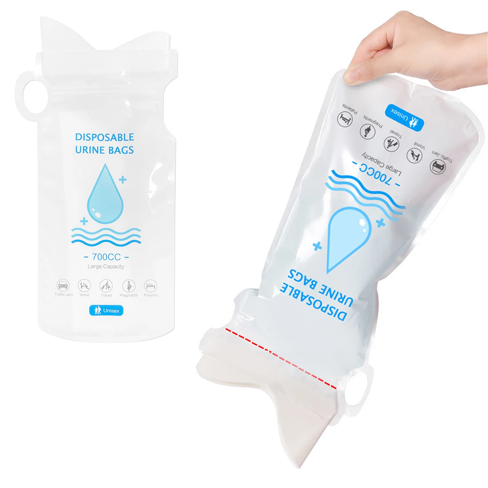 

700ml Emergency Portable Car Pee Urine Bag Vomit Bags Mini Toilet Mobile Toilets Convenient Using Outdoors Emergency Bags