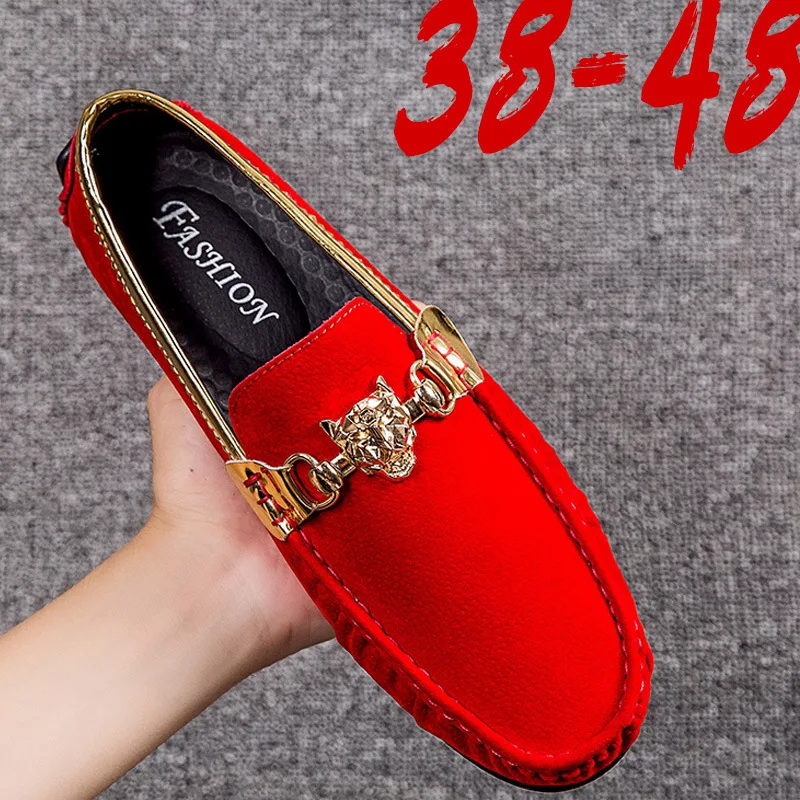 

Brand Casual Shoes High Quality Men's Leather Shoes Snake Pea Shoes Spring Summer Leather Ladies Moccasin Loafers