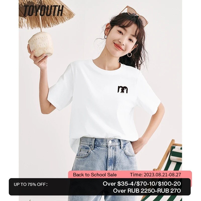 Toyouth Women T-shirt 2023 Summer Short Sleeves Round Neck Loose Tees Cartoon Silhouette 100% Cotton Casual All Match Tops
Toyouth Women T-shirt 2023 Summer Short Sleeves Round Neck Loose Tees Cartoon Silhouette 100% Cotton Casual All Match Tops
