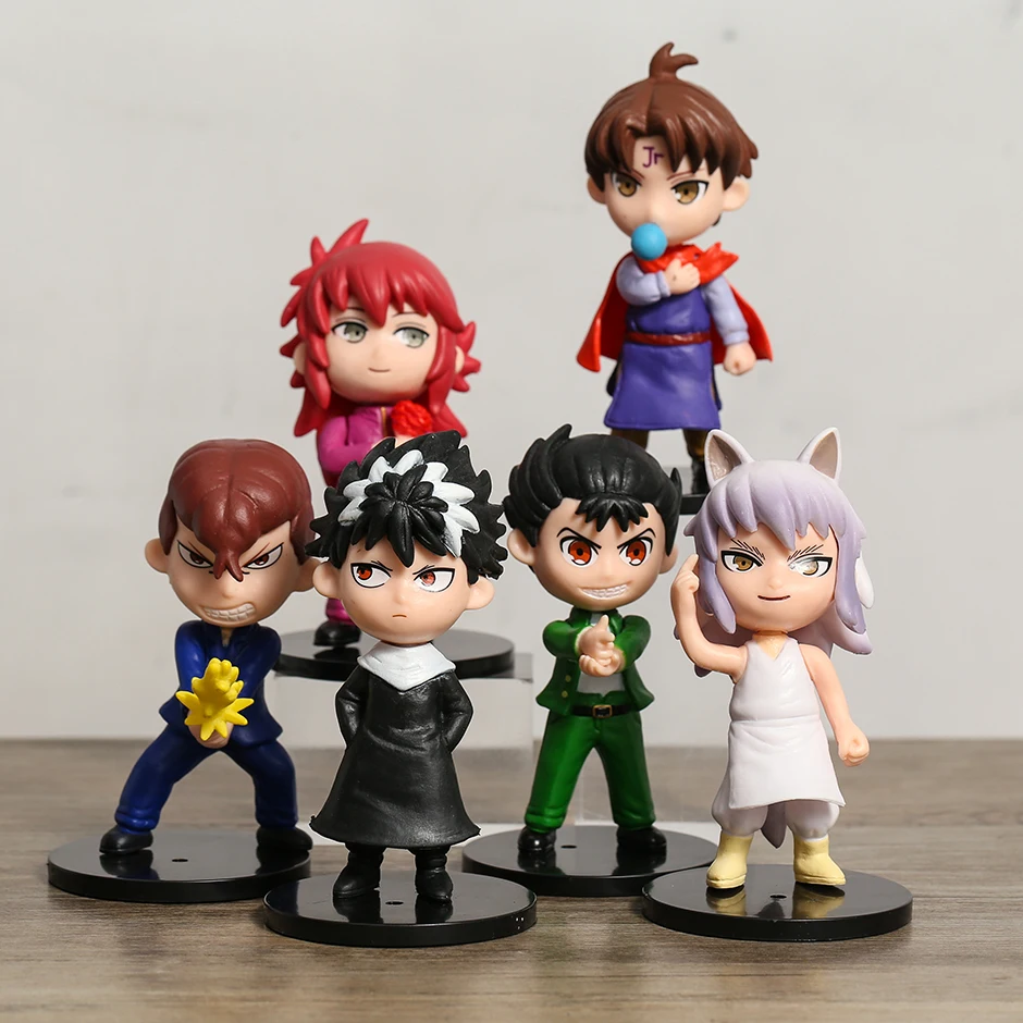 ПВХ фигурки, коллекционные модели игрушек YuYu Hakusho Urameshi Yuusuke Kurama Hiei Kuwabara Kazuma, 10 см, 6 шт./компл.
ПВХ фигурки, коллекционные модели игрушек YuYu Hakusho Urameshi Yuusuke Kurama Hiei Kuwabara Kazuma, 10 см, 6 шт./компл.