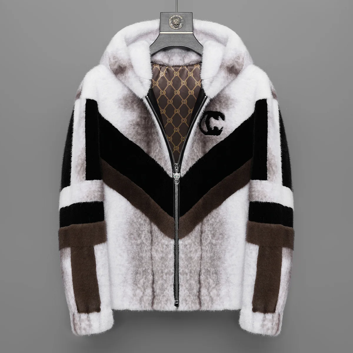 Artificial mink fur coat Men's imitation whole mink fur winter hooded jacket imitation mink fur large short coat
Artificial mink fur coat Men's imitation whole mink fur winter hooded jacket imitation mink fur large short coat