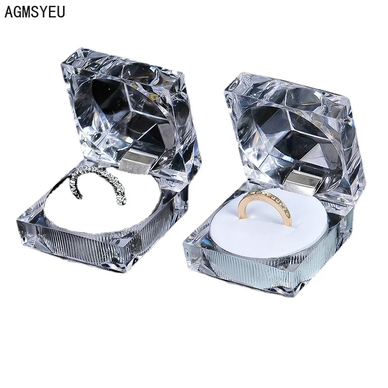 AGMSYEU Transparent Square Ring Box Wedding Props Home Decoration Bedroom Dresser Earrings Jewelry Storage Box Shop Display Box 
AGMSYEU Transparent Square Ring Box Wedding Props Home Decoration Bedroom Dresser Earrings Jewelry Storage Box Shop Display Box