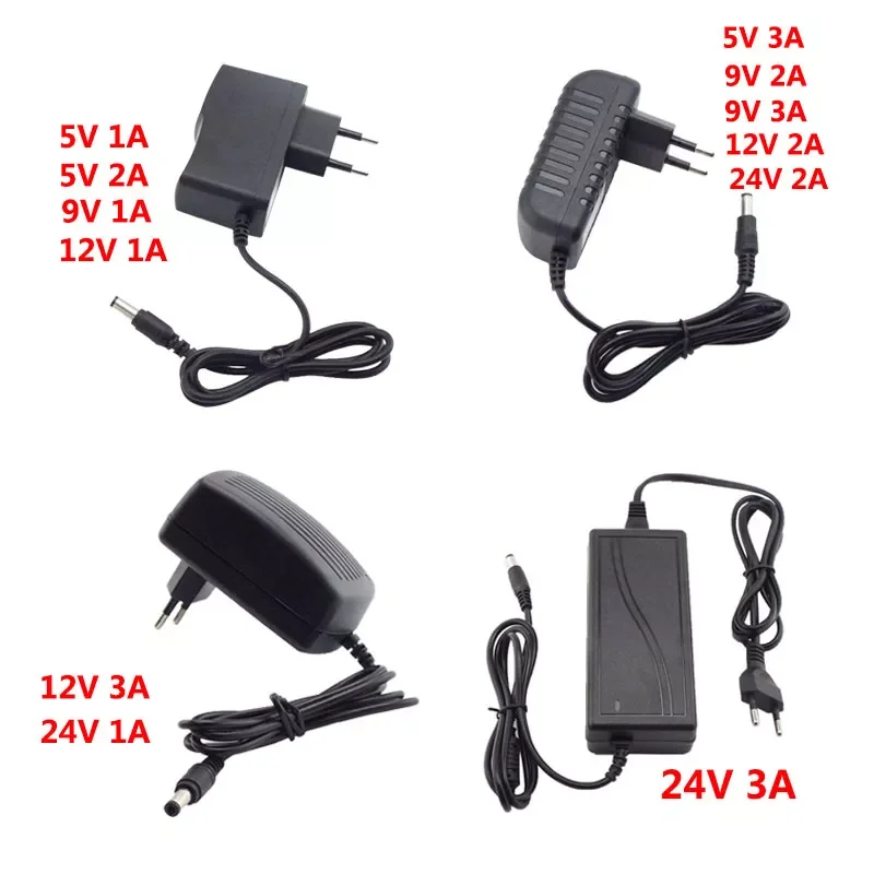 

100-240V to DC 5V 9V 12V 24V 1A 2A 3A Power Adapter Universal Transformer Charger Supply For LED Light Strip CCTV Camera C1