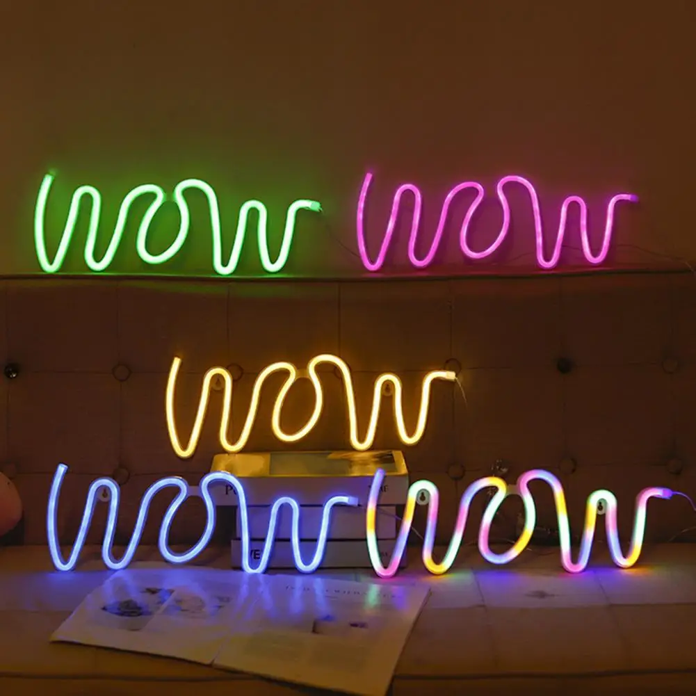 LED Neon Sign Creative Shape Battery Operated Flicker Free Non-glaring Low-Power Consumption Desktop WOW-Shaped LED Neon Sign Li
LED Neon Sign Creative Shape Battery Operated Flicker Free Non-glaring Low-Power Consumption Desktop WOW-Shaped LED Neon Sign Li
