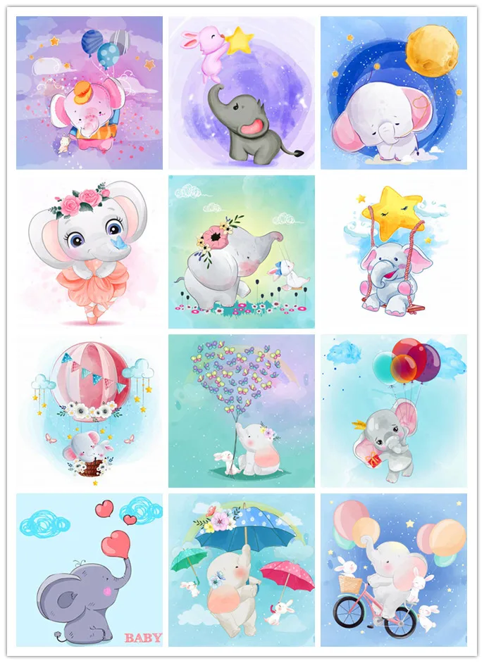 Cartoon Animal 5D Diamond Embroidery Elephant Mosaic Diamond Painting Cross Stitch Rhinestones Handmade Wall Poster Home Decor
Cartoon Animal 5D Diamond Embroidery Elephant Mosaic Diamond Painting Cross Stitch Rhinestones Handmade Wall Poster Home Decor