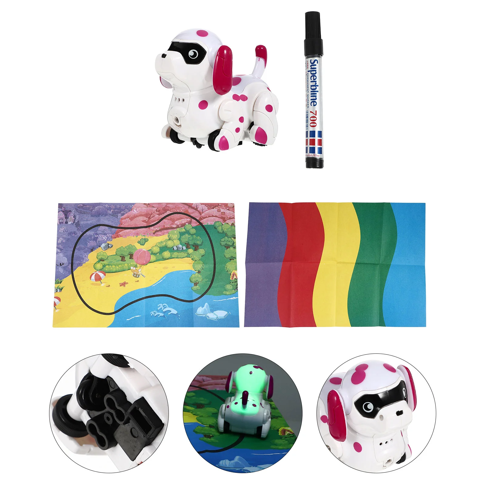 1 Set of Colors Changing Robot Dog Electric Toys with Marker Pen and Five-colors Map
1 Set of Colors Changing Robot Dog Electric Toys with Marker Pen and Five-colors Map
