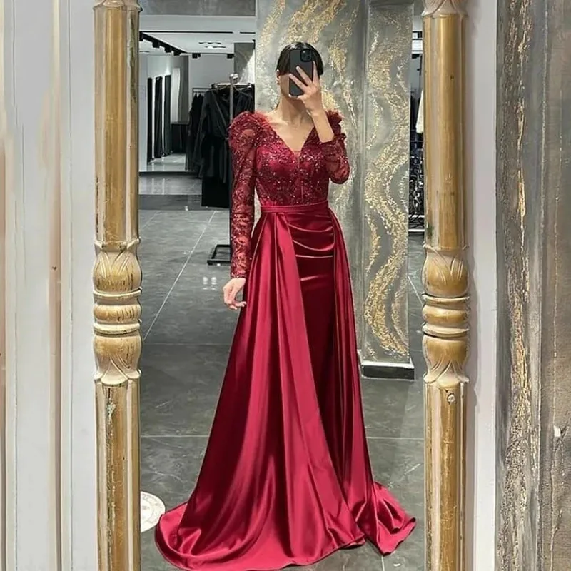 Vinca Sunny Burgundy Mermaid Formal Evening Dresses 2023 Sparkly Sequins Long Sleeves Women Prom Gowns With Train
Vinca Sunny Burgundy Mermaid Formal Evening Dresses 2023 Sparkly Sequins Long Sleeves Women Prom Gowns With Train