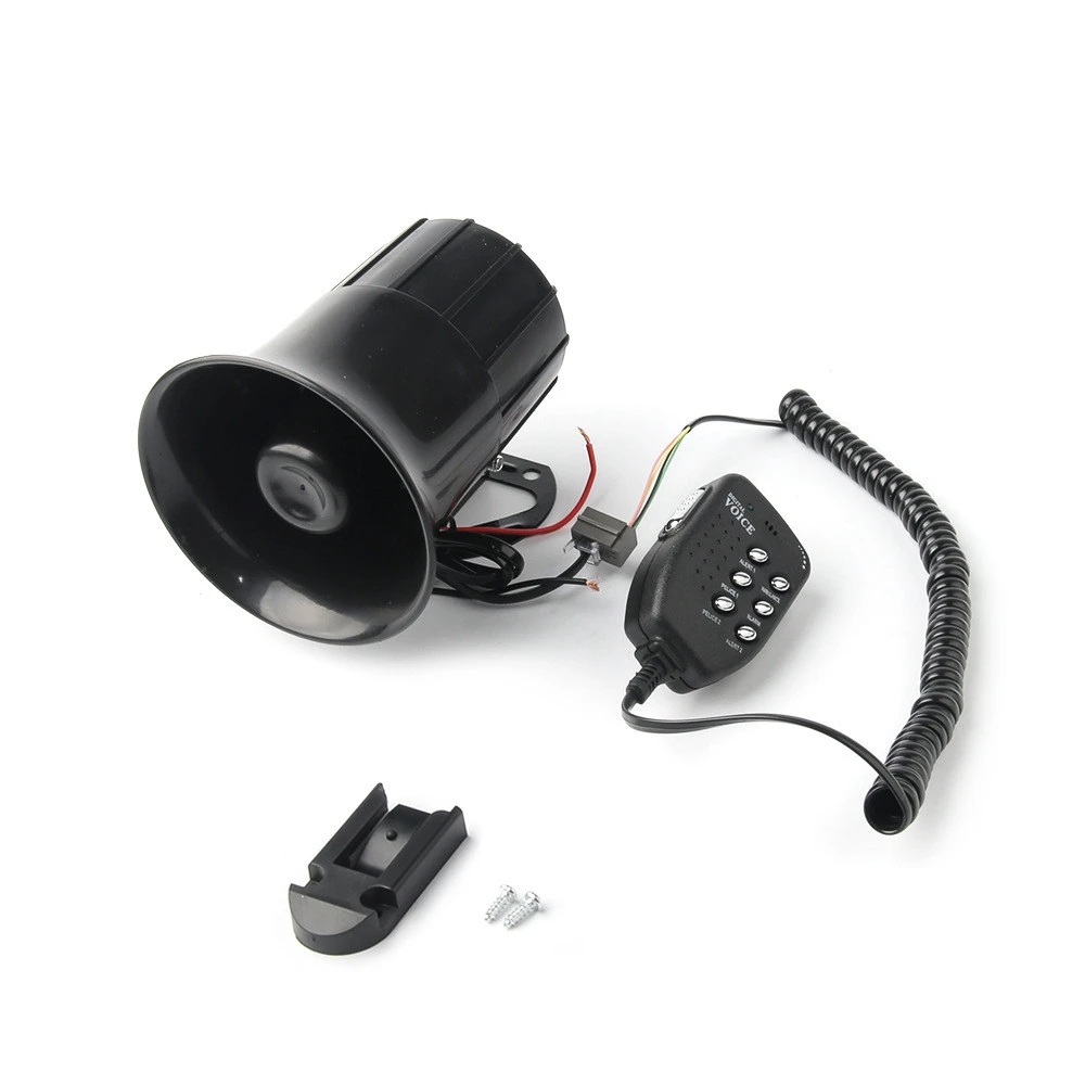 

50W 12V Car Alarm Fire Horn PA Speaker MIC System 6 Sound Loud New