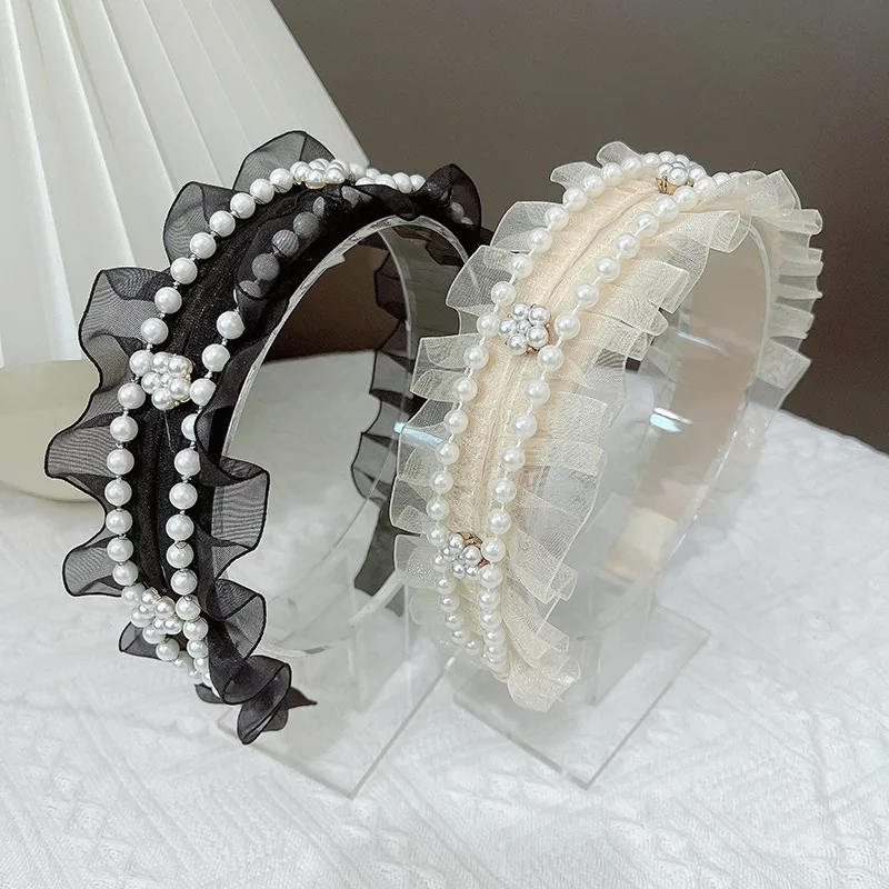 Lace Pearl Hairbands Girls Vintage Hair Hoop Women Lady Bezel Wide Headband Elegant Hair Accessories
Lace Pearl Hairbands Girls Vintage Hair Hoop Women Lady Bezel Wide Headband Elegant Hair Accessories