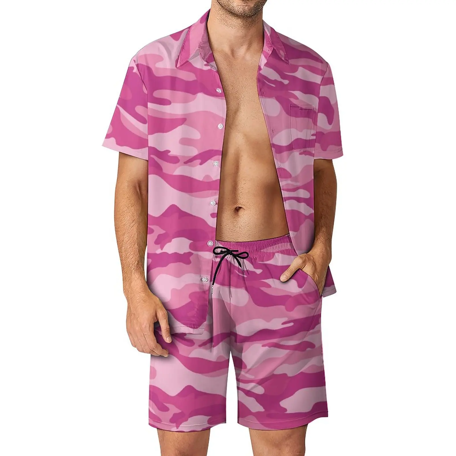 Cute Camouflage Men Sets Pink Camo Print Casual Shorts Summer Trendy Beach Shirt Set Short Sleeve Pattern Oversize Suit Gift 
Cute Camouflage Men Sets Pink Camo Print Casual Shorts Summer Trendy Beach Shirt Set Short Sleeve Pattern Oversize Suit Gift