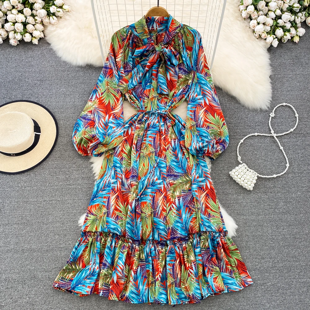 Женское платье макси с бантом и длинным рукавом, элегантное платье с оборками и высокой талией в стиле бохо на осень, 2022
Женское платье макси с бантом и длинным рукавом, элегантное платье с оборками и высокой талией в стиле бохо на осень, 2022