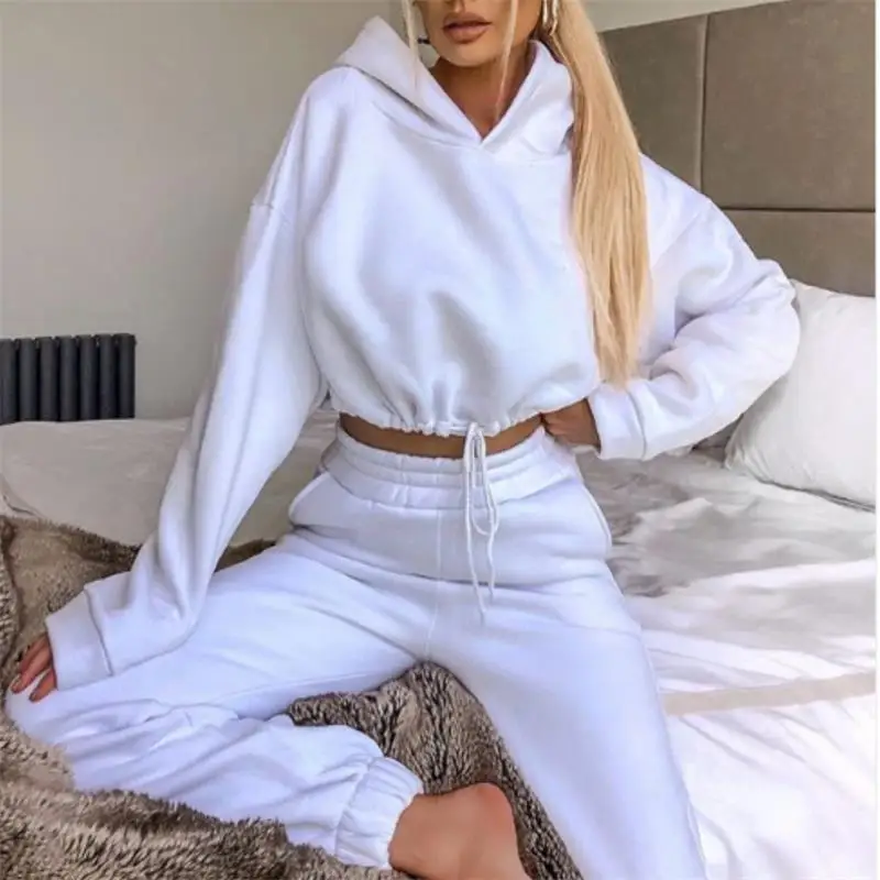 Women Hooded Tracksuit Sports 2 Pieces Set Solid Color Sweatwear Fashion Long Sleeve Pullover and Pants Suit Female Home Outfits
Women Hooded Tracksuit Sports 2 Pieces Set Solid Color Sweatwear Fashion Long Sleeve Pullover and Pants Suit Female Home Outfits