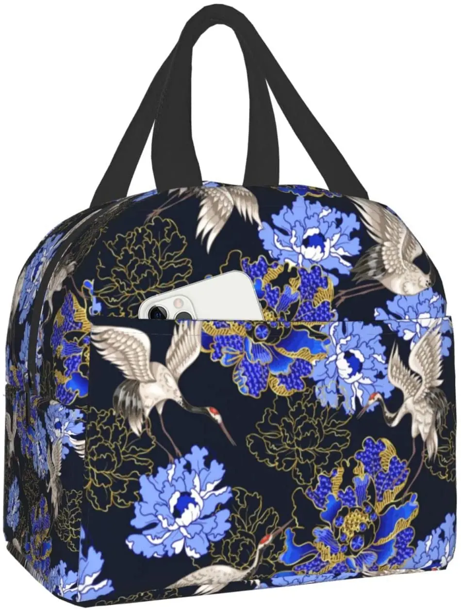 Japanese Classic White Cranes Floral Lunch Bag Box for Women Insulated Lunch Box Reusable Work Portable Tote Bags Waterproof
Japanese Classic White Cranes Floral Lunch Bag Box for Women Insulated Lunch Box Reusable Work Portable Tote Bags Waterproof