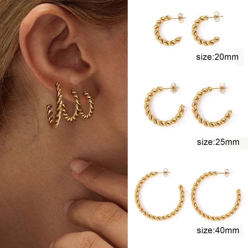 Винтажные Спиральные серьги-кольца для женщин, серьги из нержавеющей стали, трендовые серьги золотистого цвета серебряного цвета, ювелирны...
Винтажные Спиральные серьги-кольца для женщин, серьги из нержавеющей стали, трендовые серьги золотистого цвета серебряного цвета, ювелирны...