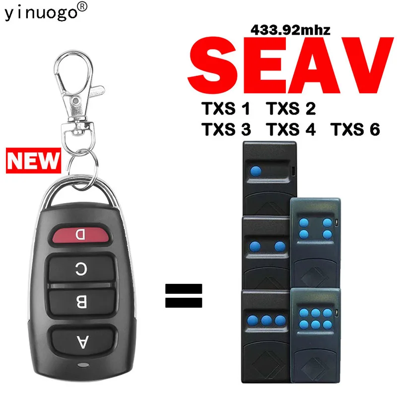 SEAV TXS1 TXS2 TXS3 TXS4 TXS6 Remote Control Garage Door Opener 4 Buttons Transmitter 433.92MHz Fixed Code SEAV Remote Control
SEAV TXS1 TXS2 TXS3 TXS4 TXS6 Remote Control Garage Door Opener 4 Buttons Transmitter 433.92MHz Fixed Code SEAV Remote Control