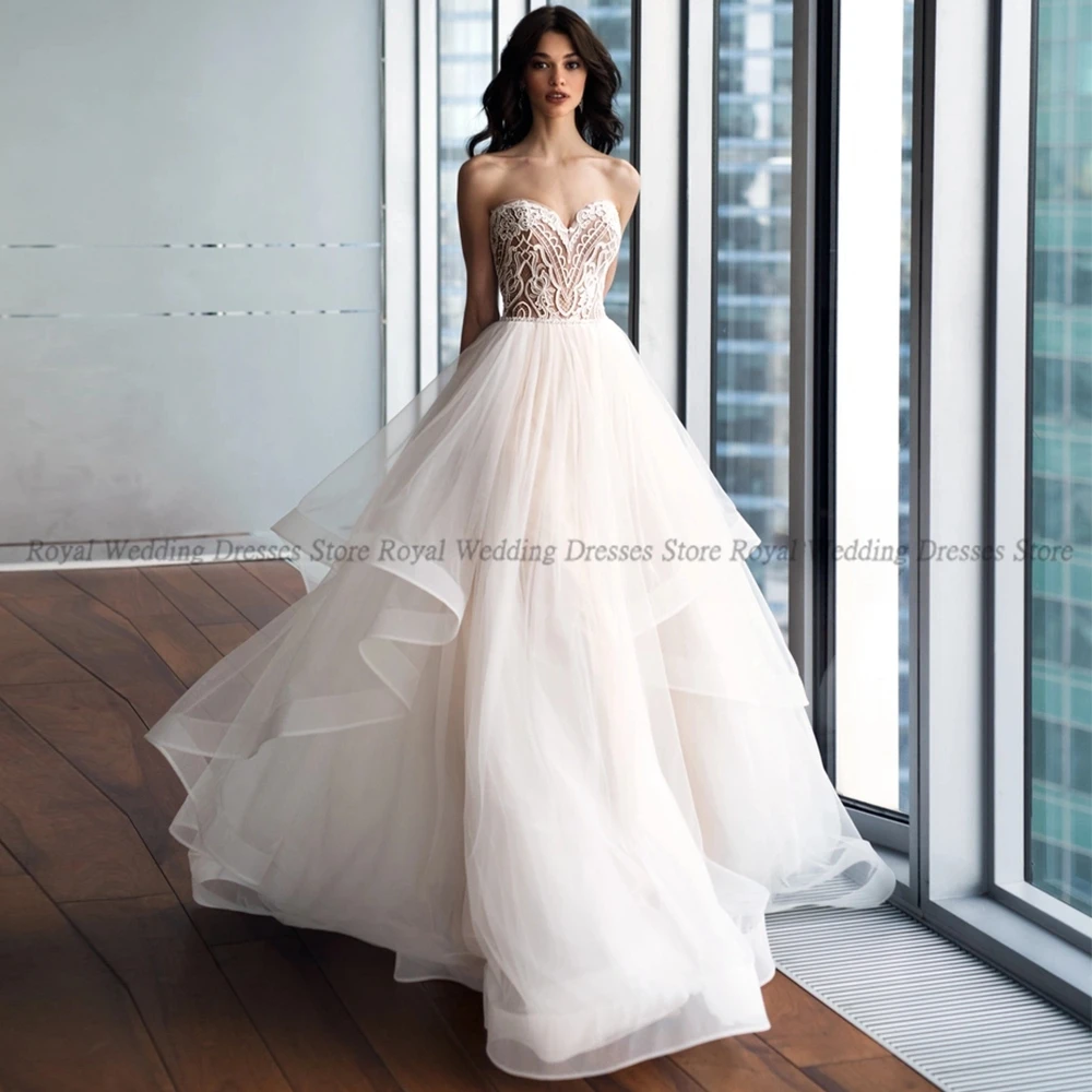 Fashion A Line Wedding Dresses Strapless V Neck Tulle Draped Sleeveless Open Back 2022 Summer Floor Length Gowns Robe De Ma
Fashion A Line Wedding Dresses Strapless V Neck Tulle Draped Sleeveless Open Back 2022 Summer Floor Length Gowns Robe De Ma