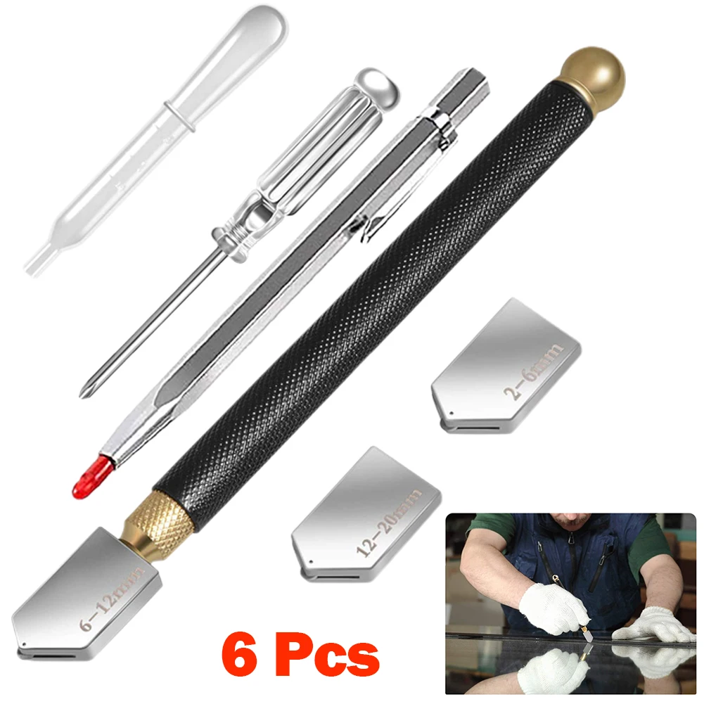 6Pcs Glass Cutter Tool Set Glass Cutting Wheel Glass Cutting Hand Tool For Mirrors Glass Frames Colored Glass Cutting 2-20mm
6Pcs Glass Cutter Tool Set Glass Cutting Wheel Glass Cutting Hand Tool For Mirrors Glass Frames Colored Glass Cutting 2-20mm