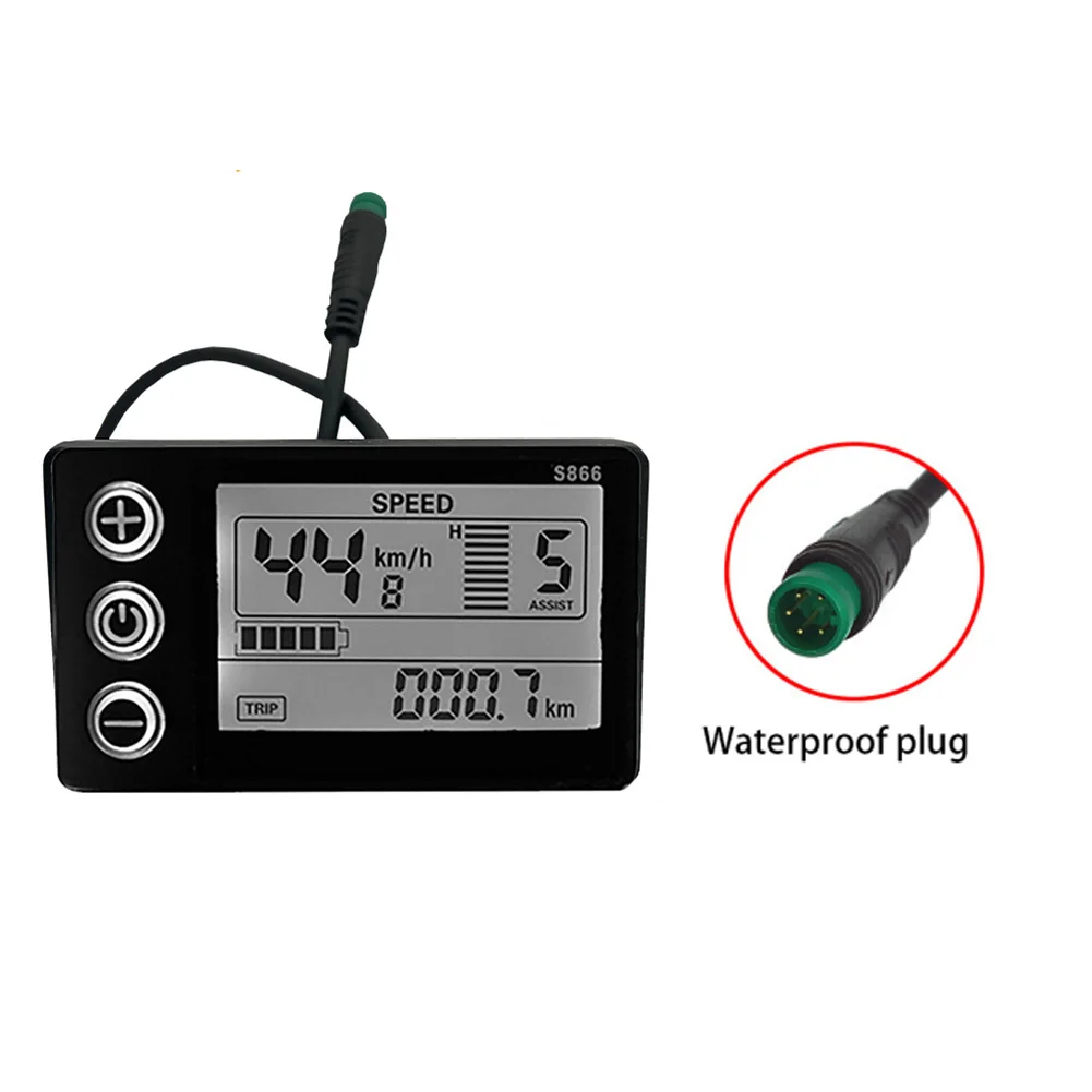 Electric Bicycle Display 24V/36V/48V Waterproof LCD Display S866 Controller Panel Dashboard For Electric Bicycle Ebike Accessory
Electric Bicycle Display 24V/36V/48V Waterproof LCD Display S866 Controller Panel Dashboard For Electric Bicycle Ebike Accessory