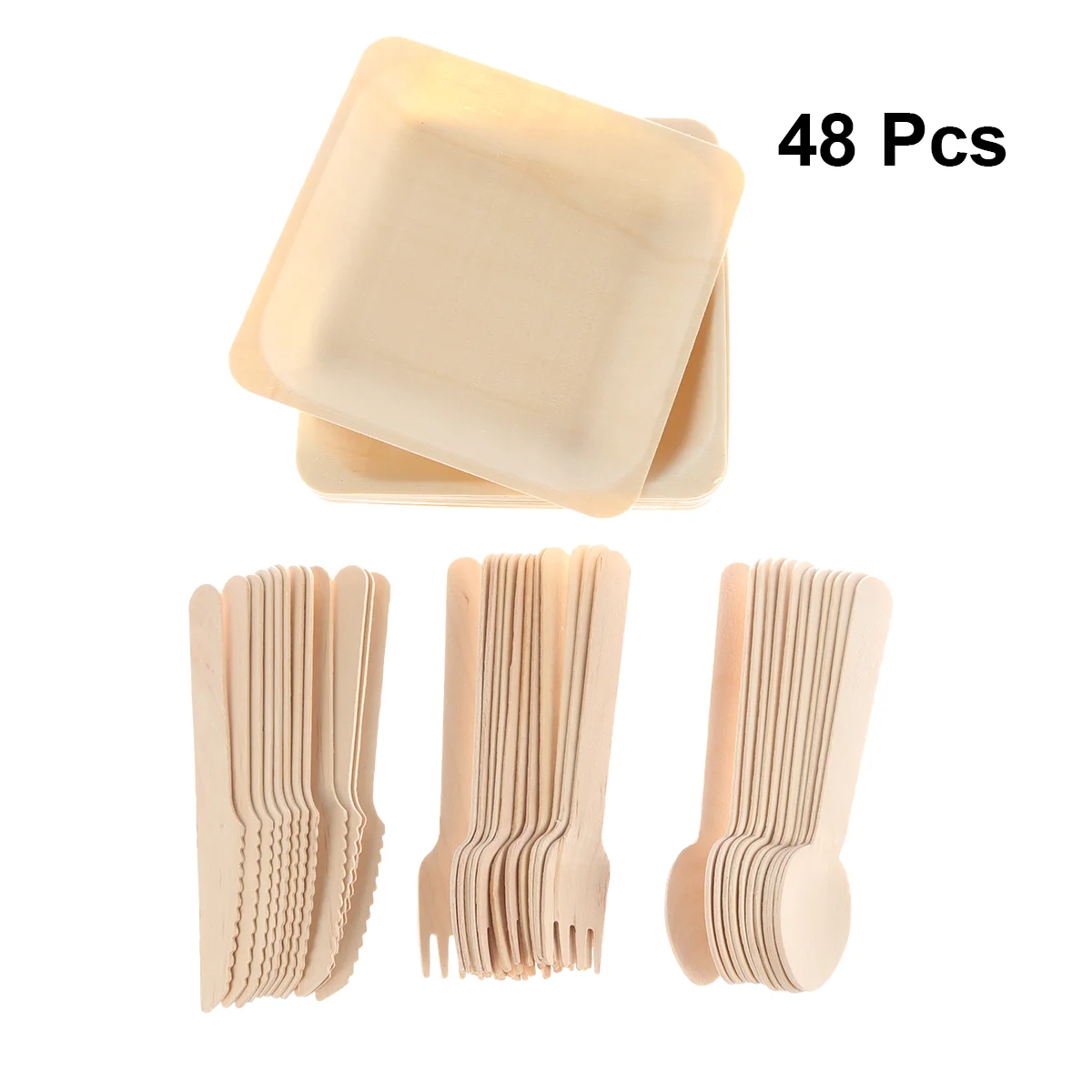 48pcs Disposable Cutlery Set Biodegradable Wooden Dinner Utensils Salad Dessert Plates Spoons Forks Knives Party Supplies
48pcs Disposable Cutlery Set Biodegradable Wooden Dinner Utensils Salad Dessert Plates Spoons Forks Knives Party Supplies
