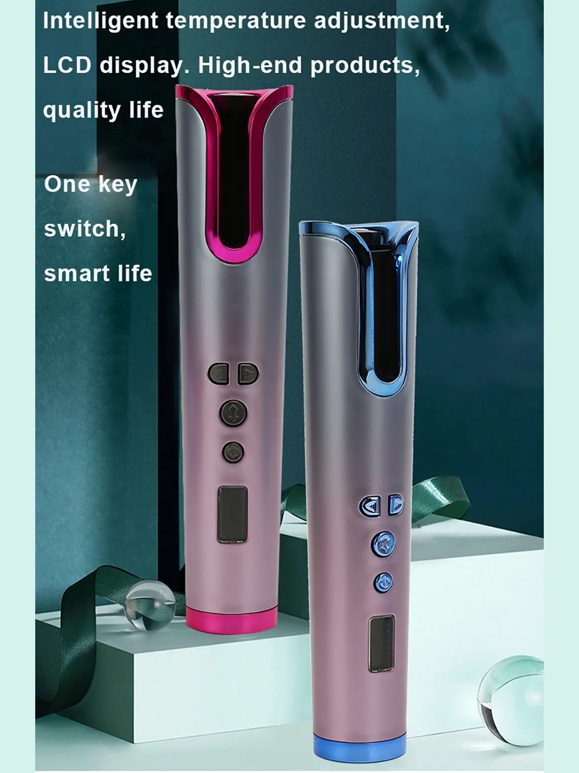 Wireless Automatic Hair Curler Cordless Portable Hair Iron Curler Waves USB Rechargeable LCD Display Fast Heating Ceramic Curly
Wireless Automatic Hair Curler Cordless Portable Hair Iron Curler Waves USB Rechargeable LCD Display Fast Heating Ceramic Curly