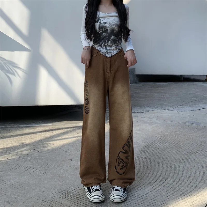 Straight Leg Jeans for Women High Waist Vintage Letter Print Jeans Women Clothing Korean Fashion Women 2023 High Waist Y2k Pants
Straight Leg Jeans for Women High Waist Vintage Letter Print Jeans Women Clothing Korean Fashion Women 2023 High Waist Y2k Pants