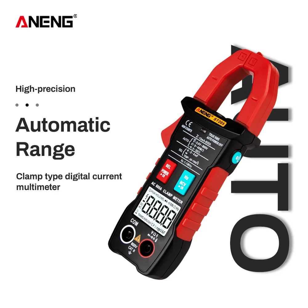 ANENG ST205 Digital Clamp Meter Analog Multimeter Current Clamp DC/AC Intelligent AUTO range meter with temperature tester
ANENG ST205 Digital Clamp Meter Analog Multimeter Current Clamp DC/AC Intelligent AUTO range meter with temperature tester