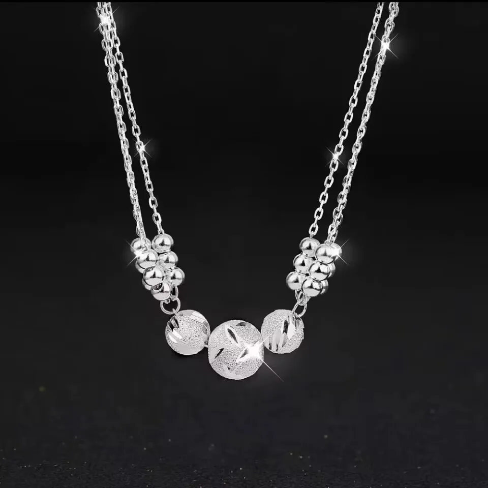 wholesale Cute 925 Sterling silver Charms necklace beads jewelry fashion chain for women lady wedding gift Lovely
wholesale Cute 925 Sterling silver Charms necklace beads jewelry fashion chain for women lady wedding gift Lovely