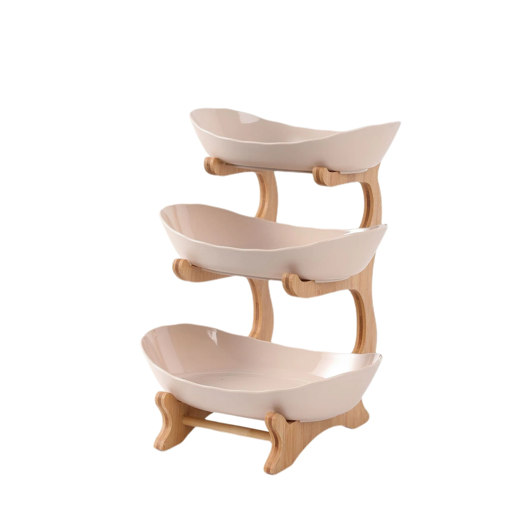 3 Tiers Fruit Plates with Wood Holder Party Food Serving Display Stand Cake Tray Candy Oval Serving Bowls for Home-B
3 Tiers Fruit Plates with Wood Holder Party Food Serving Display Stand Cake Tray Candy Oval Serving Bowls for Home-B
