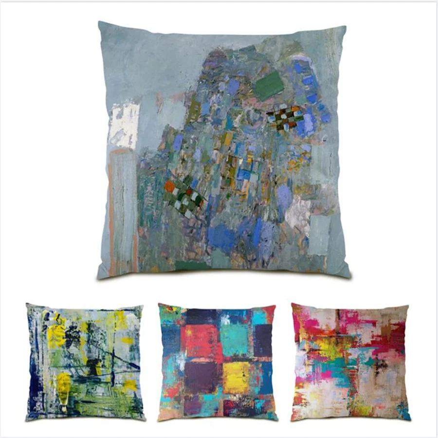 Colorful Home Decoration Abstract Pillow Covers Decorative Cushion Oil Painting Sofas for Living Room Polyester Linen Sofa E0200
Colorful Home Decoration Abstract Pillow Covers Decorative Cushion Oil Painting Sofas for Living Room Polyester Linen Sofa E0200