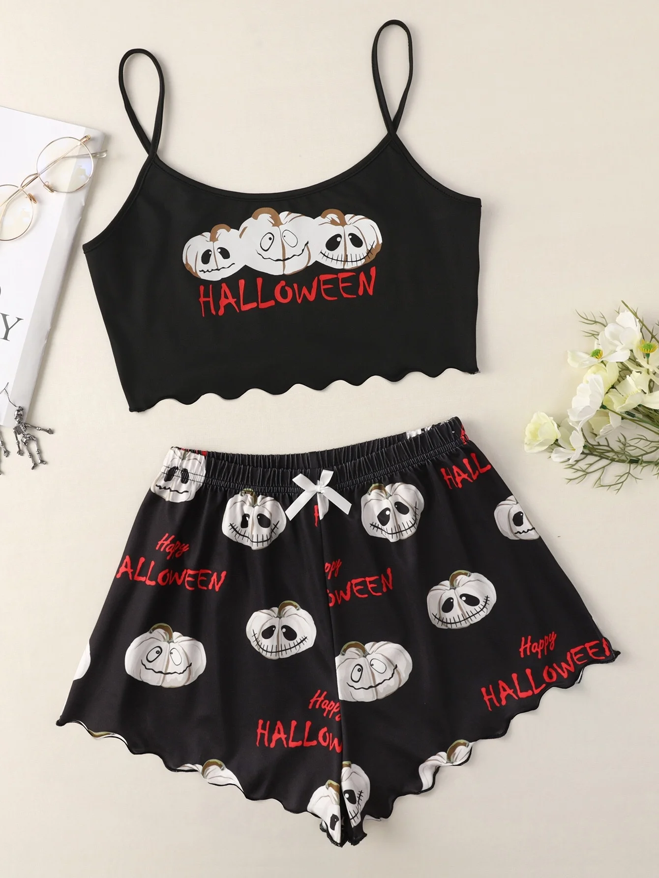 Новый стиль, Хэллоуин, Женский пижамный комплект с шортами в виде тыквы, Повседневная Домашняя одежда, одежда для сна, нижнее белье, костюмы
Новый стиль, Хэллоуин, Женский пижамный комплект с шортами в виде тыквы, Повседневная Домашняя одежда, одежда для сна, нижнее белье, костюмы