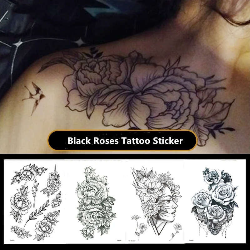 2022 New Women Girl Temporary Tattoo Sticker Black Roses Design Full Flower Arm Body Art Big Large Fake Tattoo Sticker
2022 New Women Girl Temporary Tattoo Sticker Black Roses Design Full Flower Arm Body Art Big Large Fake Tattoo Sticker