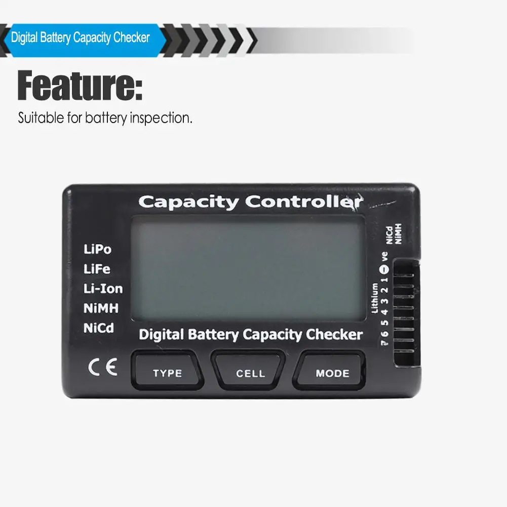 Cell Battery Capacity Checker Practical Durable and Portable Screen Display RC CellMeter-7 Digital Battery Voltage Tester
Cell Battery Capacity Checker Practical Durable and Portable Screen Display RC CellMeter-7 Digital Battery Voltage Tester