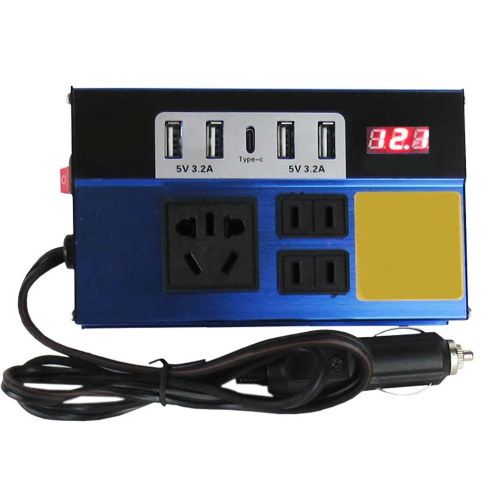 1pc Car Vehicle Power Inverter DC12V 24V To DC110V/220V Converter Trip 5-USB Universal LED Display 8 Security Protection
1pc Car Vehicle Power Inverter DC12V 24V To DC110V/220V Converter Trip 5-USB Universal LED Display 8 Security Protection