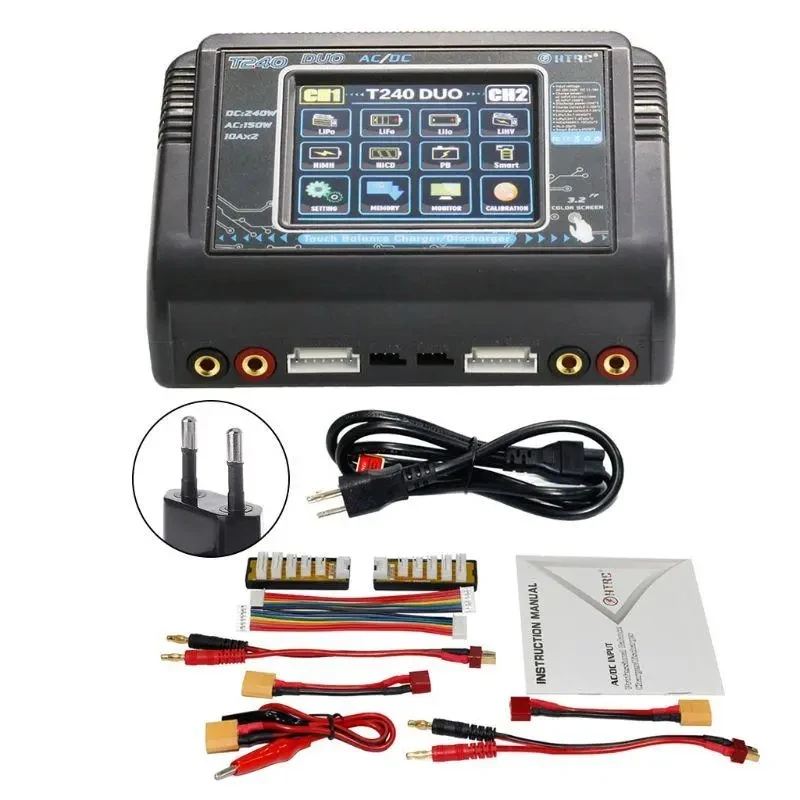 HTRC T240 DUO AC 150W DC 240W 10A Touch Screen Dual Channel Battery Balance Charger Discharger
HTRC T240 DUO AC 150W DC 240W 10A Touch Screen Dual Channel Battery Balance Charger Discharger