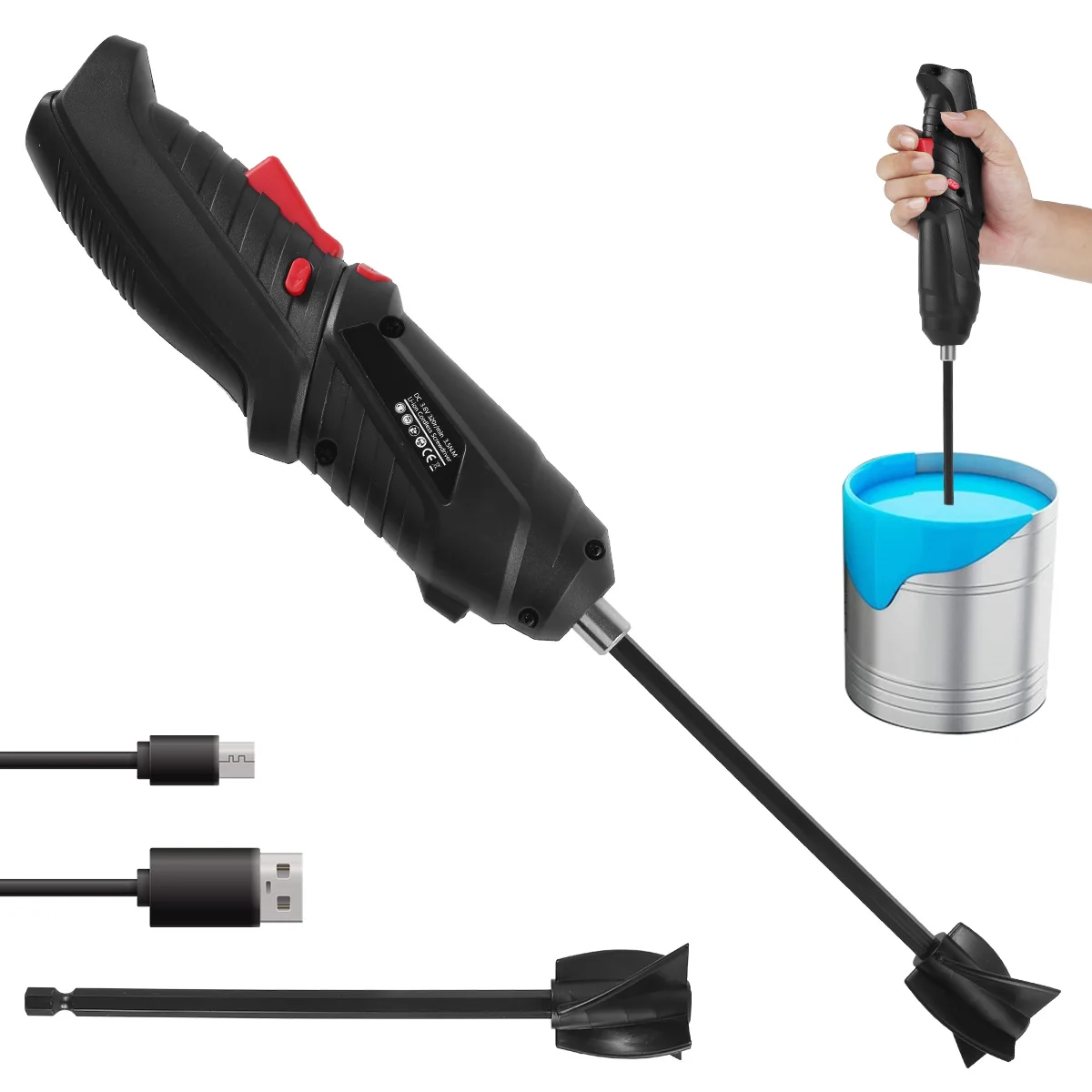 Electric Epoxy Resin Mixer Handheld USB Charging Resin Stirrer with 2 Reusable Stirring Paddles for 1/4in Drills Minimizing
Electric Epoxy Resin Mixer Handheld USB Charging Resin Stirrer with 2 Reusable Stirring Paddles for 1/4in Drills Minimizing