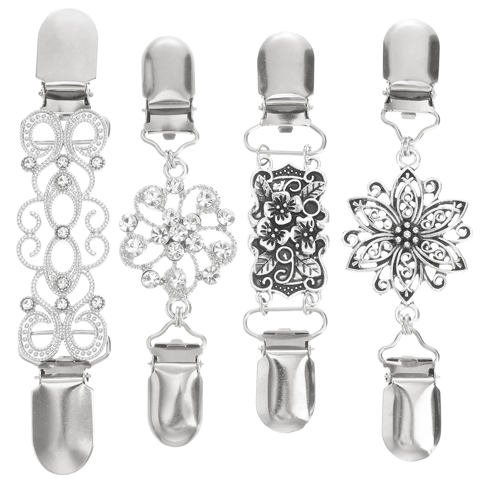 4pcs/Pack Classic Elegant All-Match Fashion Silver Color Sweater Clips For Cardigan Clothes Sweater Coat Vintage Sweater Chain
4pcs/Pack Classic Elegant All-Match Fashion Silver Color Sweater Clips For Cardigan Clothes Sweater Coat Vintage Sweater Chain