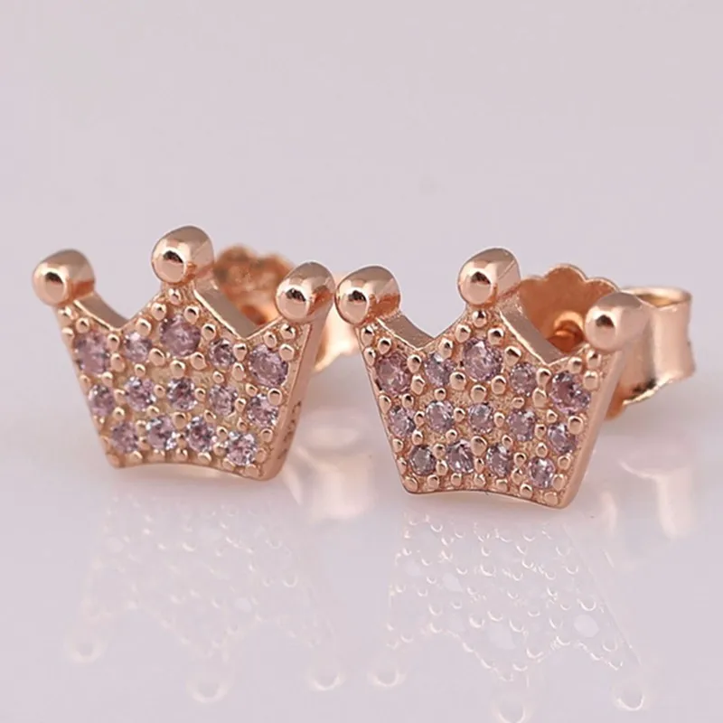 Authentic 925 Sterling Silver Sparkling Rose Enchanted Crown With Crystal Stud Earrings For Women Wedding Gift Fashion Jewelry
Authentic 925 Sterling Silver Sparkling Rose Enchanted Crown With Crystal Stud Earrings For Women Wedding Gift Fashion Jewelry