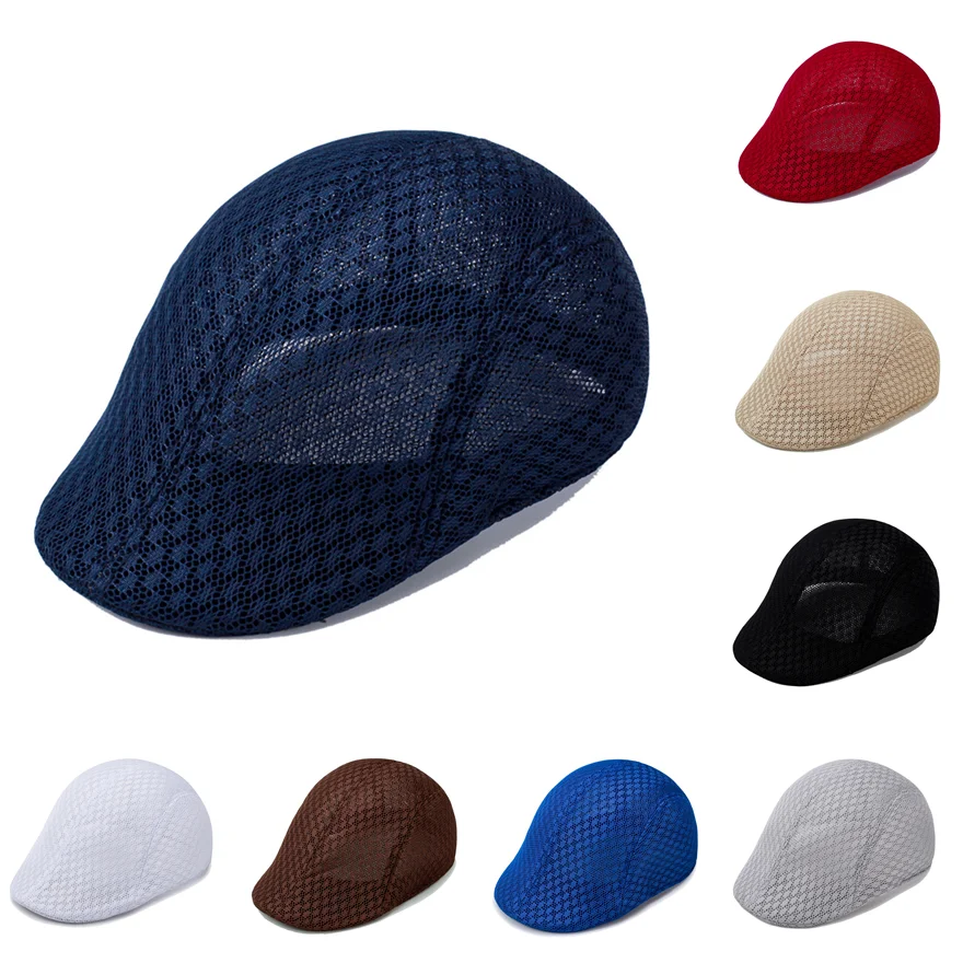 Кепка унисекс сетчатая, Модный повседневный берет с плоским верхом, регулируемая дышащая летняя в стиле газетчика, для женщин и мужчин
Кепка унисекс сетчатая, Модный повседневный берет с плоским верхом, регулируемая дышащая летняя в стиле газетчика, для женщин и мужчин