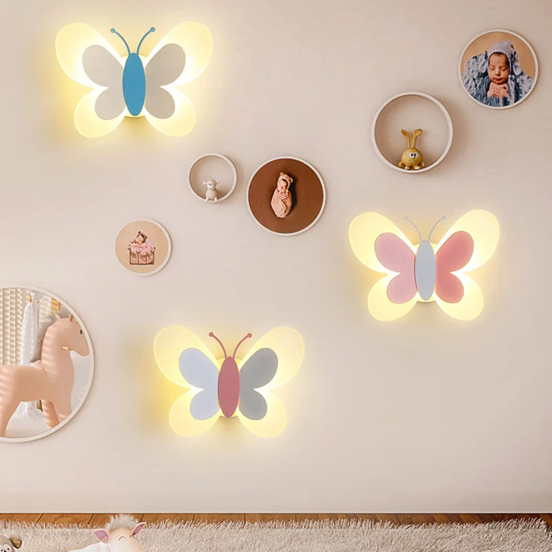 Modern Children's Room Butterfly Wall Light For Bedroom Bedside Wall Lamp Creative Personality Wall Decor LED Butterfly Sconce 
Modern Children's Room Butterfly Wall Light For Bedroom Bedside Wall Lamp Creative Personality Wall Decor LED Butterfly Sconce