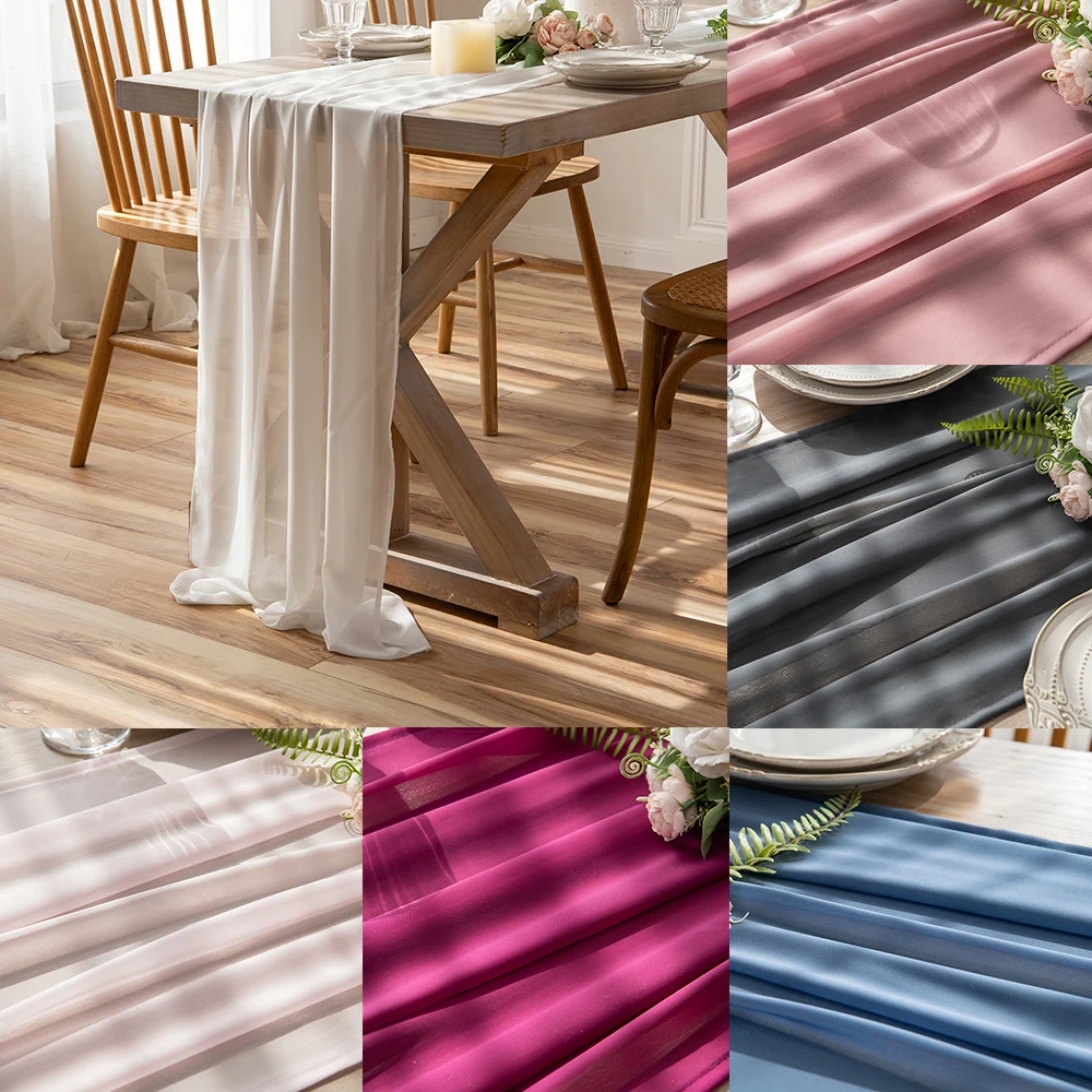 Advanced Romantic Chiffon Table Runner For Wedding Centerpieces Brithday Party Table Cloth Decorative Light Yarn Table Cover
Advanced Romantic Chiffon Table Runner For Wedding Centerpieces Brithday Party Table Cloth Decorative Light Yarn Table Cover