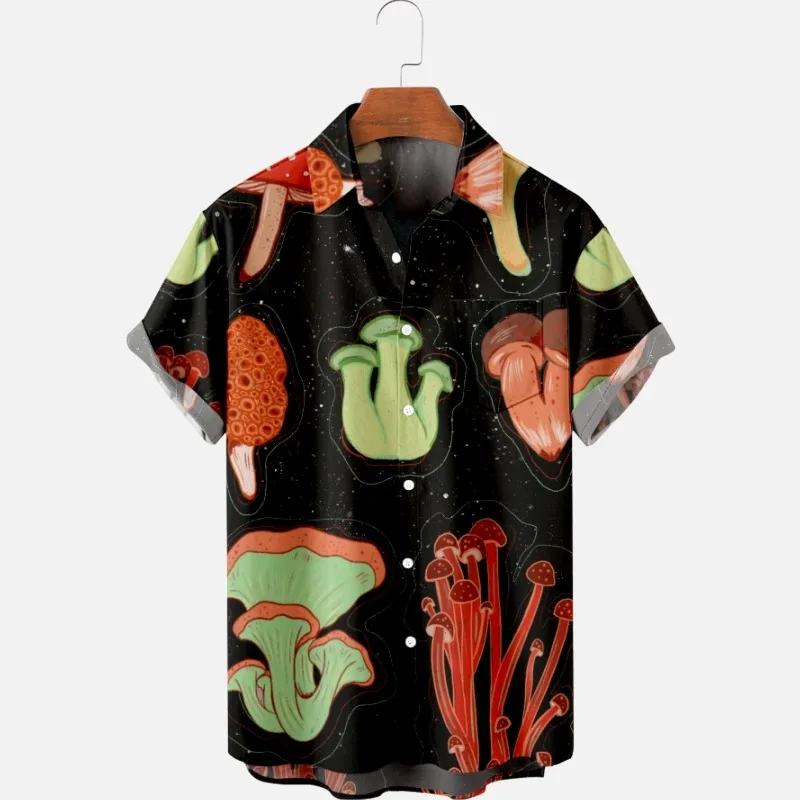 3D Colorful Mushrrom Print Summer Casual Blouse Short Sleeve Oversized Men's Shirt
3D Colorful Mushrrom Print Summer Casual Blouse Short Sleeve Oversized Men's Shirt