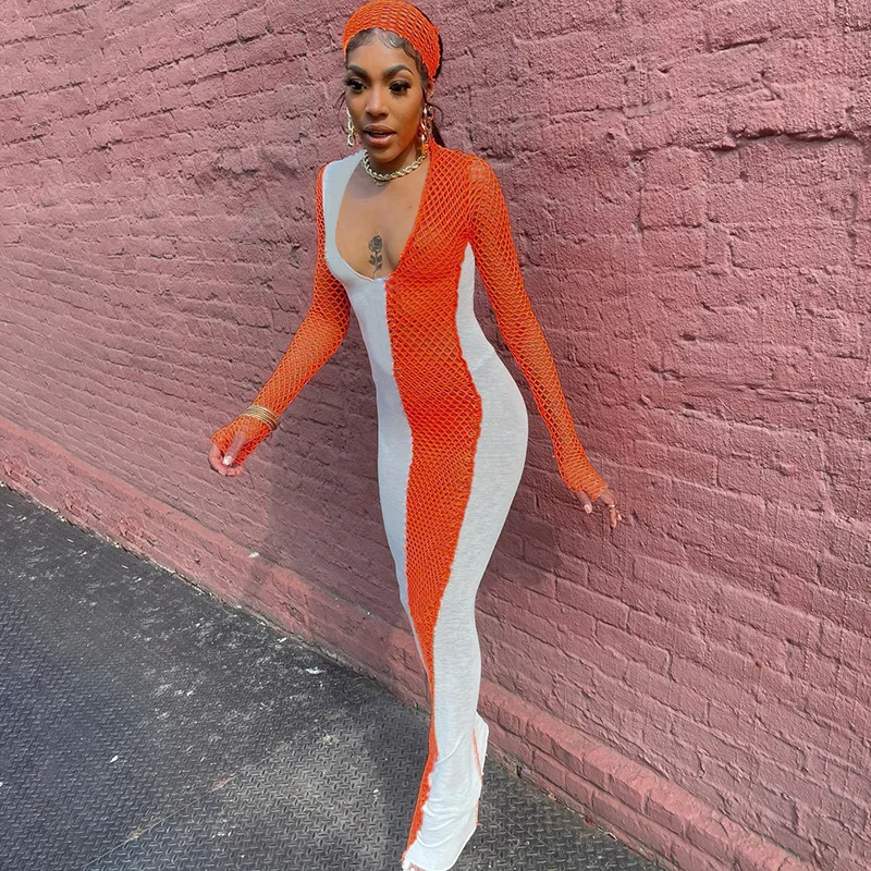 Mesh Hollow Out Long Dress Sexy Nightclub Party Casual Patchwork Bodycon Dresses 2022 Fall Women Fashion Clothes Maxi Skirt
Mesh Hollow Out Long Dress Sexy Nightclub Party Casual Patchwork Bodycon Dresses 2022 Fall Women Fashion Clothes Maxi Skirt